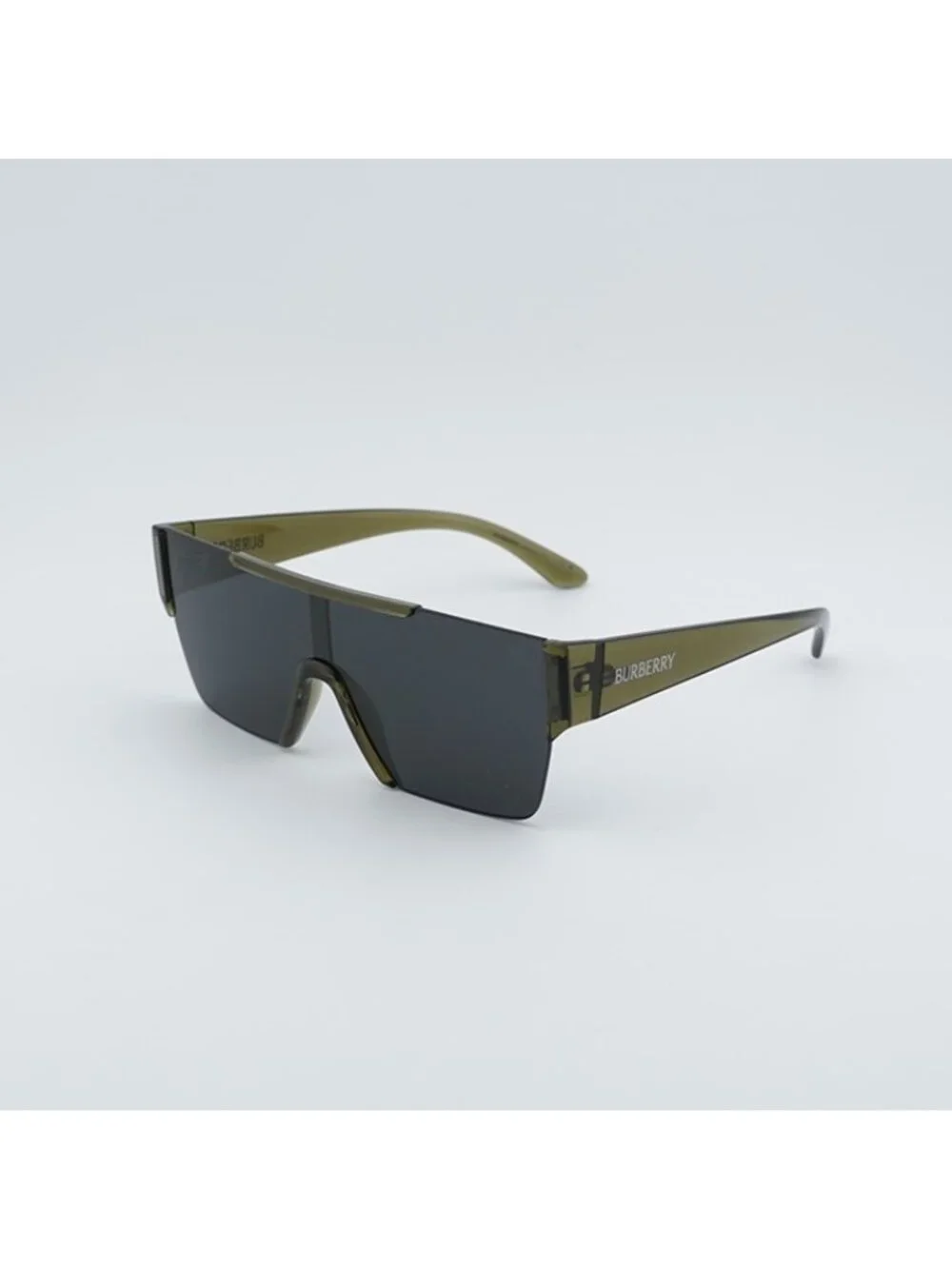 Burberry BE4291 42687 Sunglasses Green Shield Frame, Grey Lenses